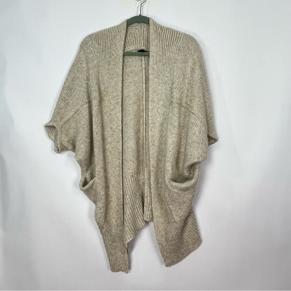 Ana A New Approach Thick Cream Tan Colored Sweater Cardigan Sz Small Oversized